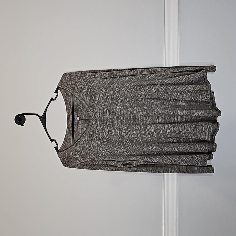 Aerie Long Sleeve Tight Knit Flowy V-neck Top Heather Green XS - Picture 2 of 13